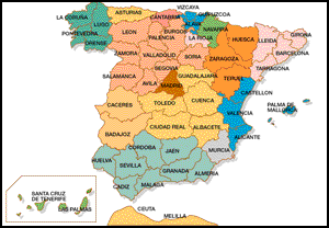Mapa de España con la localización de Bodegas Orvi en Asturias